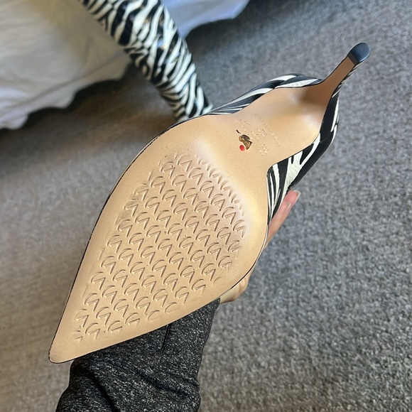 NEW Free People Vicenza Tokyo Zebra Stripe Patent Leather Knee High Heel Boots 7 - Picture 3 of 13